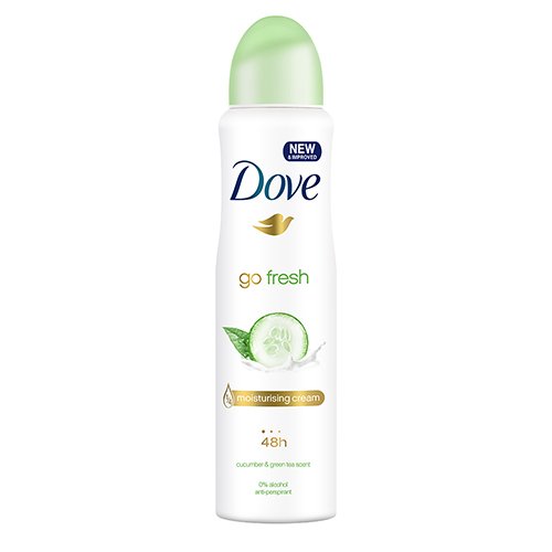 Dove Antiperspirant 48 Hours Body Spray, Go Fresh Cucumber & Green Tea Deodorant, 6 Packs x 150 ML / 5 Fl.Oz (International Version)