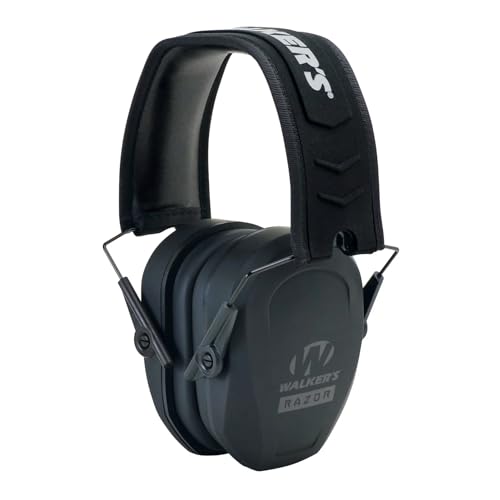 Walker's Razor Slim Passive Earmuff and Sport High-Grade Polycarbonate Shooting Glasses Bundle