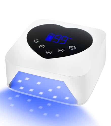 UV Nail Lamp, HUGMAPLE 72W UV Nail Light for Gel Nails With 5 Timer Setting, Touch Control & Auto Sensor, Cordless Rechargeable Gel Nails Fast Curing Dryer, Professional Led Nail Lamp for Salon & Home