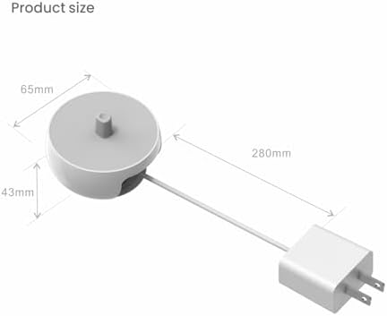 2-in-1 Wall Charger for Oral-B Braun Electric Toothbrush, Charger Base for Oral B Genius Pro Smart Vitality Kids io2 io3 io4 io5 io6 Serie, IPX5, White