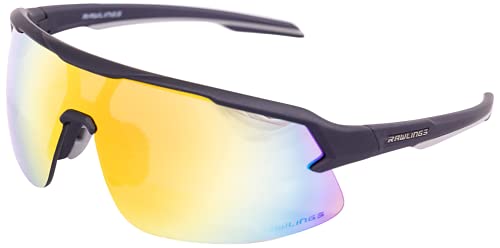 Rawlings 134 Kids Sunglasses for Baseball and Youth Softball Sunglasses - 100% UV Lightweight Poly Lens with Stylish Shield Lenses - Black/Multi