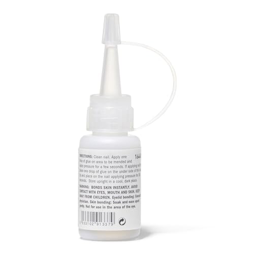 Beauty Secrets Quick Dry Nail Glue .5 Fl Oz (1 Pack) Bundled with Nail File Black Cushion Medium Coarse 180/100 Grit by Beauty Secrets