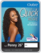 Outre PENNY 26" (1 Jet Black) -Synthetic Quick Weave Half Wig
