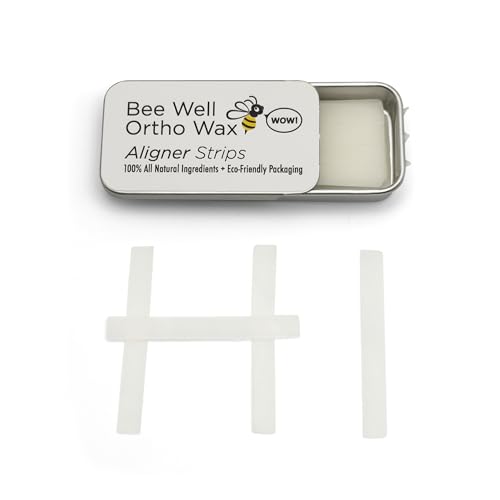 Bee Well Invisalign Wax | 100% All Natural Beeswax Aligner Kit Essential for Clear Aligners Strips | Protects & Relieves Irritation | 1 Recyclable Tin with 40 Strips