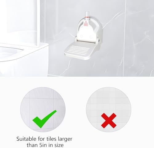 Foldable Shower Foot Rest with Suction Cup for Shaving Legs，Anti-Slip Shower Pedal with No Drilling Suction Cup for Pregnant Woman & Back Pain Sufferers- Reduce Body Strain & Bending Over