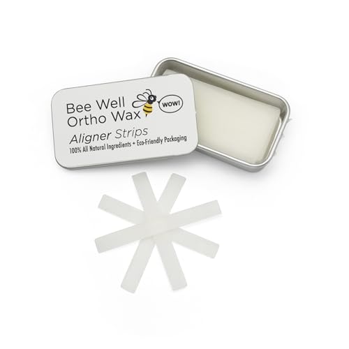 Bee Well Invisalign Wax | 100% All Natural Beeswax Aligner Kit Essential for Clear Aligners Strips | Protects & Relieves Irritation | 1 Recyclable Tin with 40 Strips