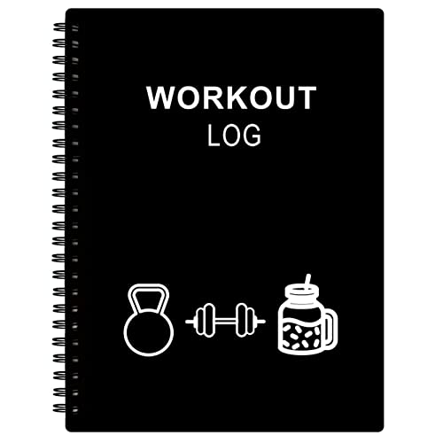 Workout Log for Women & Men - A5 Fitness Planner/Journal to Track Weight Loss, Workout Journal for GYM, Bodybuilding Progress - Daily Health & Wellness Tracker, Black