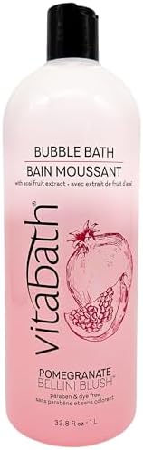 Vitabath Pomegranate Bellini Blush Bubble Bath Rich Foaming Bubbly Soak & Relaxing Aromatherapy Moisturizing & Nourishing Indulgent Suds for Women & Men All Skin Types - 33.8 fl oz