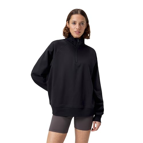 Speedo Standard Sweatshirt Quarter Zip Pull Warm Up, 2024 Team Black