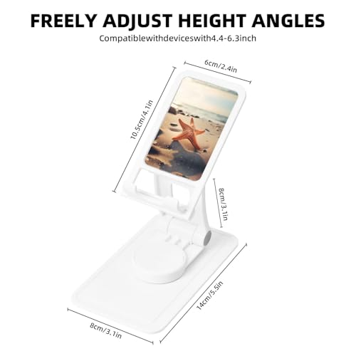 Starfish Cell Phone Stand 360° Adjustable Desktop Phone Holder Cradle Compatible With Most Mobile Phones White