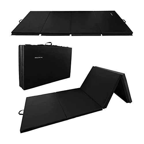 BalanceFrom Fitness 120 x 48 Inch All Purpose Folding Gymnastics Gym Exercise Mat for Yoga, Aerobics, Pilates, and Martial Arts, Black