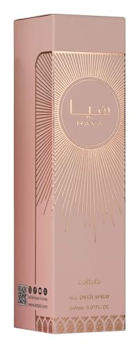 Lattafa Haya – Fruity, Floral, Sweet, Woody – All Over Spray Long-Lasting Fragrance for Women, 5.07 Ounce / 150 ml