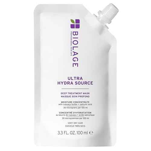 Biolage Ultra Hydra Source Deep Treatment Mask - Intense Hydration, For Very Dry Hair, with Micro-dosed with Cupuaçu Butter & Salicylic Acid, Vegan & Paraben-Free