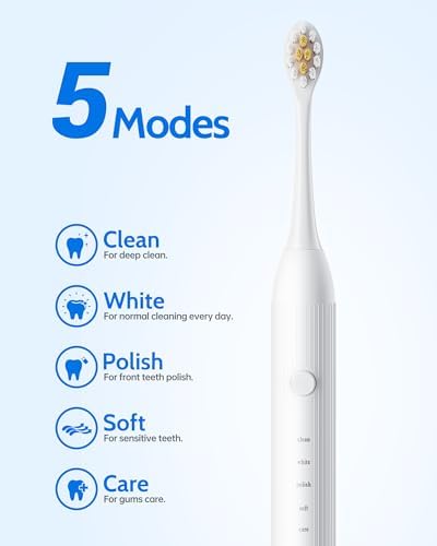 2 Pack Electric Toothbrush for Adults and Kids - Rechargeable Kids Ages 12+ and Adults with 12 Brush Heads & 2 Electric Toothbrush, 90 Days Battery Life - Black and White