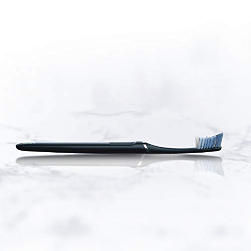 Oral-B Clic Manual Toothbrush, Matte Black, with 3 Replaceable Brush Heads and Magnetic Holder