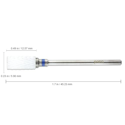 Pana Professional - Flat Top Small Barrel White Ceramic Bit 3/32" Shank Size - Nail Drill Bit for Dremel Machine
