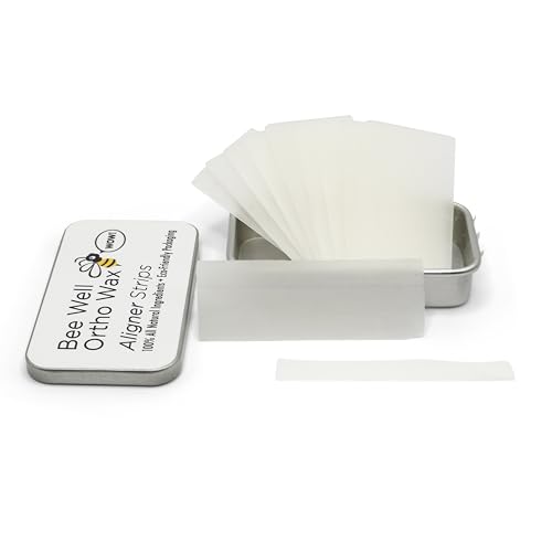 Bee Well Invisalign Wax | 100% All Natural Beeswax Aligner Kit Essential for Clear Aligners Strips | Protects & Relieves Irritation | 1 Recyclable Tin with 40 Strips