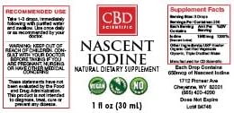 Organic Nascent Iodine Supplement Deep-Earth Sourced. Supports & Detoxifies Thyroid. Metabolism Heath, Focus & Better Sleep. 1,950 mcg per Serving