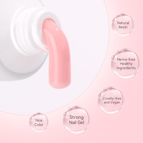 Makartt Poly Nail Gel Set - 6 Neutral Colors for Extension Nails, Long Lasting, Natural-looking, Strong Builder Enhancement for Salon Manicure DIY at Home 15ML Clear White Nude Pink