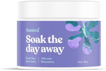 ASUTRA Dead Sea Bath Salts (Ultimate Relaxation), 16 oz - Soak in Rich & Vital Healing Minerals - Relax & Calm Your Mood with Lavender, Cedarwood, & Marjoram Essential Oils