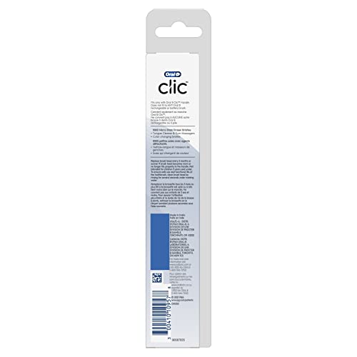 Oral-B Clic Toothbrush Whitening Replacement Brush Heads, White, 2 Count