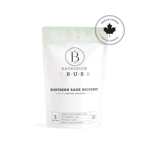 Bathorium Northern Sage Recovery Crush, Revitalizing Bath Soak, Dead Sea & Epsom Salt, Sage, Pine, Eucalyptus, pH-Balanced for Women, 5+ Baths, 21 oz