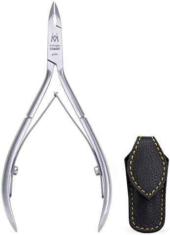 GERMANIKURE Luxury Cuticle Nipper in Leather Case, Double Sharpened, Ethically Made in Solingen Germany