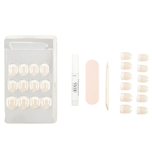 Ardell Nail Addict Press On Nails Artificial Nail Kit - Classic French Tips, Reusable Acrylic Fake Nails, 24 Nails