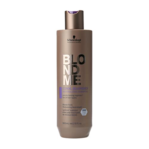BLONDME Cool Blondes Neutralizing Shampoo – Moisturizing Hair Cleanser with Purple Toning Pigments – Neutralizes Yellow Tones and Brassiness in All Blonde Hair Types, 300ml