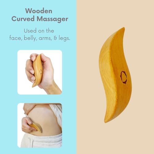 4pcs Dry Brushing Body Brush Set for Lymphatic Drainage-Natural Bristle Dry Skin Brush +Facial Dry Brush for Face+Dry Skin Exfoliating Scrubber+Wood Therapy Massage Tool. Gua Sha, Anti-Cellulite.