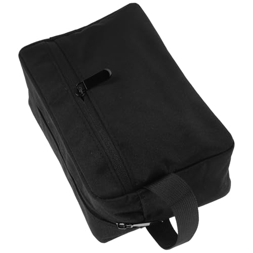 Ipetboom Data Cable Organizer Bag and Electronics Pouch for Travel, Black Zippered Gadgets Storage Case with Multi-compartment for Earphones and Usb Accessories