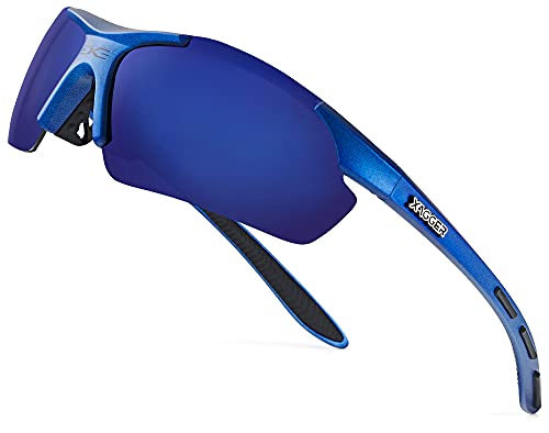 Xagger Polarized Wrap Around Sport Sunglasses for Men Women UV400 Baseball Softball Running Cycling Glasses