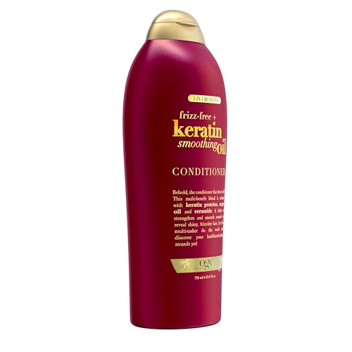 OGX Frizz-Free + Keratin Smoothing Oil Conditioner, 25.4 fl oz