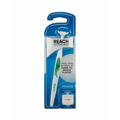 REACH Ultraclean Access Snap-On Flosser & Flosser Refill Head 28 ea, Pack for Proper Oral Care, Mint Flavor 1 ea