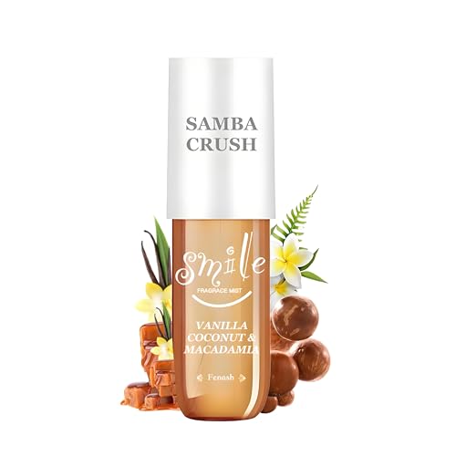 Samba Crush Fragrance Mist, Vanilla Caramel and Coconut Macadamia Scents, Long-lasting Hair And Body Spray for Women, 3.0 fl oz (Vanilla Coconut)