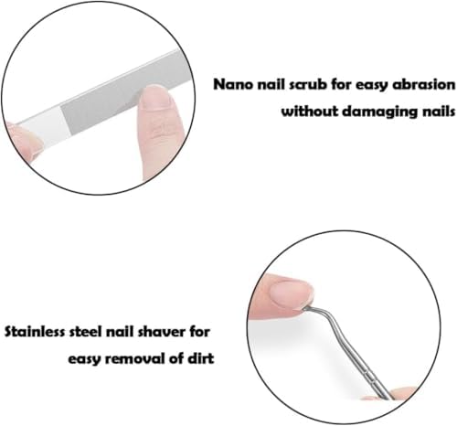 Professional Ingrown Toenail Clippers Set, Beveled Eagle Beak Design, Nail File + Nail Tear Tool 3-Piece (Black)