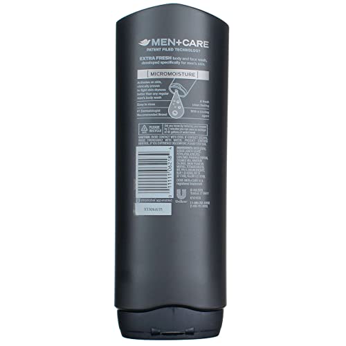 Dove Men +Care Body and Face Wash, Extra Fresh, Clean Comfort, 18 Oz
