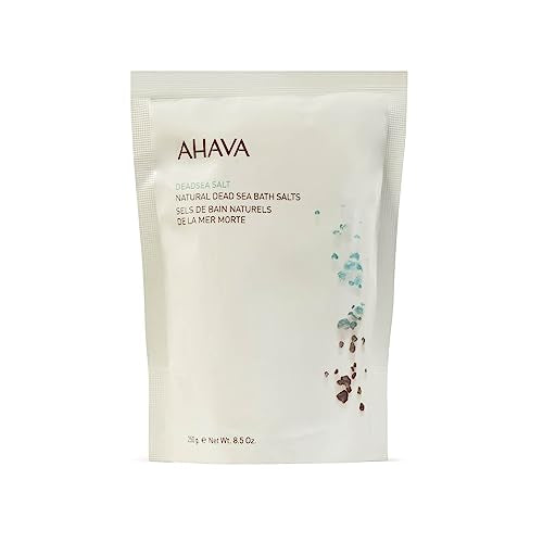 AHAVA Dead Sea Mineral Bath Salt- Intense Relaxation for Body & Mind, Elevates Moisture, Softens & Eases Sore Muscles, Enriched by Exclusive Dead Sea Salt & Osmoter, 8.5 Oz.