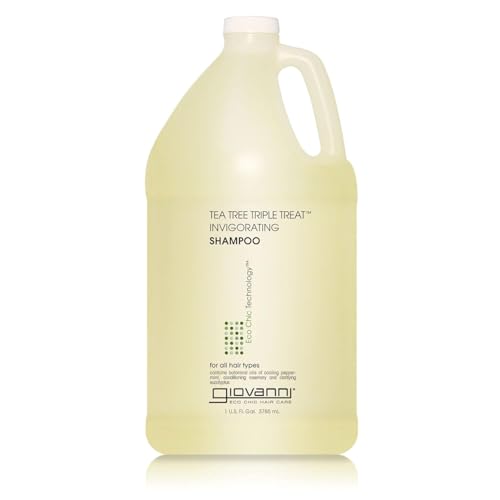 GIOVANNI Tea Tree Invigorating Shampoo - Special Clarifying Shampoo w/Organic Natural Oils for Women & Men, Cleansing & Moisturizing for Thin Hair, Rosemary, Eucalyptus & Peppermint Oil - 128 Fl Oz