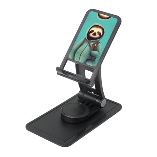 Slothful Student Cell Phone Stand 360° Adjustable Foldable Desktop Phone Holder Cradle Compatible with Most Mobile Phones Black