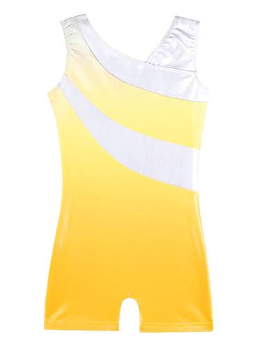 DAXIANG Leotard Gymnastics Girls Leotard Gymnastics Yellow 100