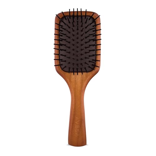 Aveda Wooden Mini Paddle Brush | Travel Size | Detangling, Smoothing Brush | Straightening, Blow Drying | All Hair Types