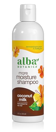 Alba Botanica More Moisture Shampoo, Coconut Milk, 12 Oz (Packaging May Vary)