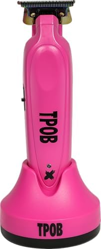 TPOB X Candy Digital Brushless 7200rpm Professional Hair Trimmer Hair Clippers for Men, Psycho Zero Gapped T-Blade Cordless Rechargeable Edgers Clippers (X Trimmer Pink)
