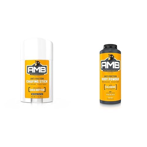 Anti Monkey Butt Anti Chafing Kit, Includes: Anti Chafing Stick with Shea Butter and Almond Oil & Body Powder for Women and Men, Anti Itch Foot Powder with Calamine, Talc Free Hypoallergenic Formula