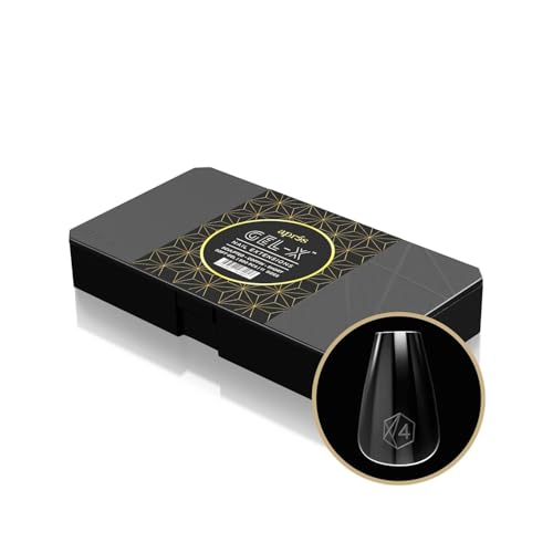 Aprés Gel-X® Sculpted Coffin Short Tip Box | 500pc Gel-X Tips, 11 Sizes 00-9, Premium Quality