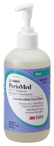 3M ESPE 12105M PerioMed 0.63% Stannous Fluoride Oral Rinse Concentrate Refill, Mint Flavor, 10 oz. Bottle with Pump