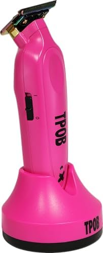 TPOB X Candy Digital Brushless 7200rpm Professional Hair Trimmer Hair Clippers for Men, Psycho Zero Gapped T-Blade Cordless Rechargeable Edgers Clippers (X Trimmer Pink)
