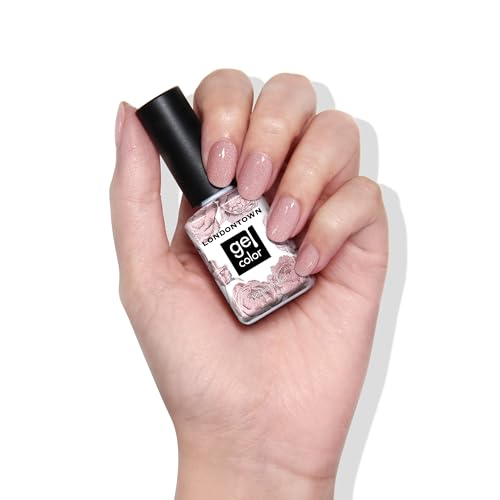 LONDONTOWN UV/LED Gel Nail Polish - Long Lasting, Chip Resistant High Shine Color - Shimmery Holographic Pink, Champagne in Bed, 12ml/.40fl oz