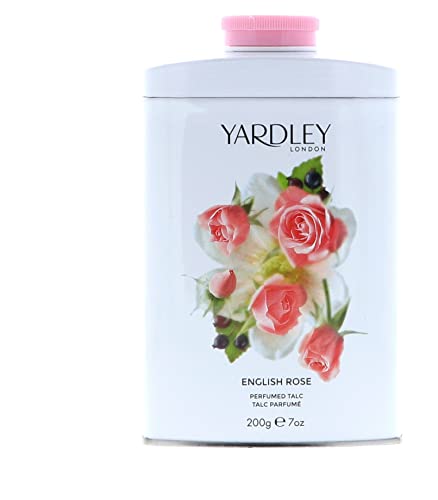 Yardley of London English Rose Perfumed Talc, 7 Oz, Made in England - NEW FORMULA